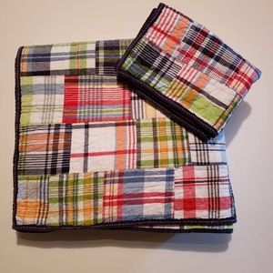 Pottery Barn Kids Full Size Madras Quilt with Sham